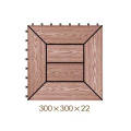 300*300*22mm Decorative WPC DIY Floor Tile, Wood Plastic Composite Decking